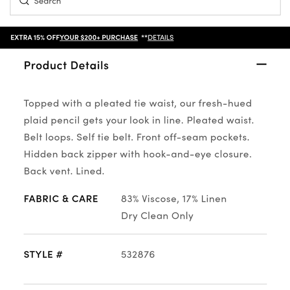 Ann Taylor Plaid Tie Waist Pencil Skirt NWOT - Picture 3 of 11